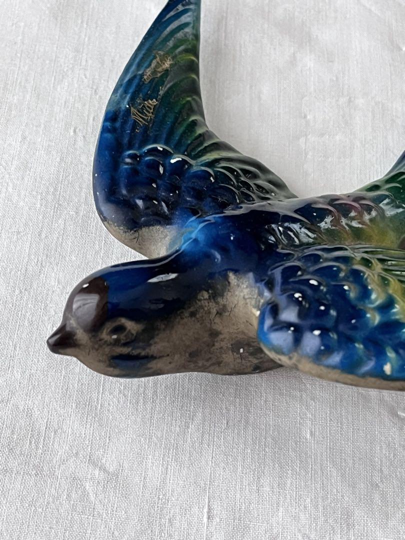 【美品】フランスヴィンテージ 陶器のツバメ ウォールデコセット2425,2586