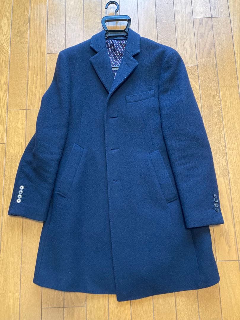 UNIVERSAL LANGUAGE ネイビー チェスターコート MサイズM UNIVERSAL LANGUAGE