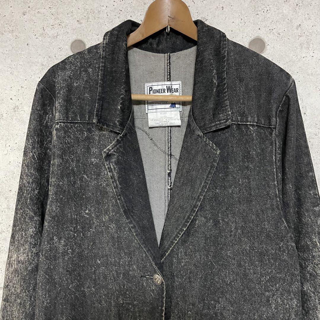 【80sUSA古着】PIONEER パイオニア ブラックデニム ロングコート