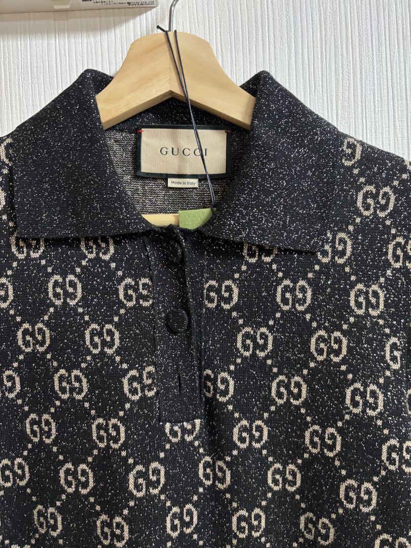 GUCCI グッチ ラメ GGジャカード ポロドレス ワンピース