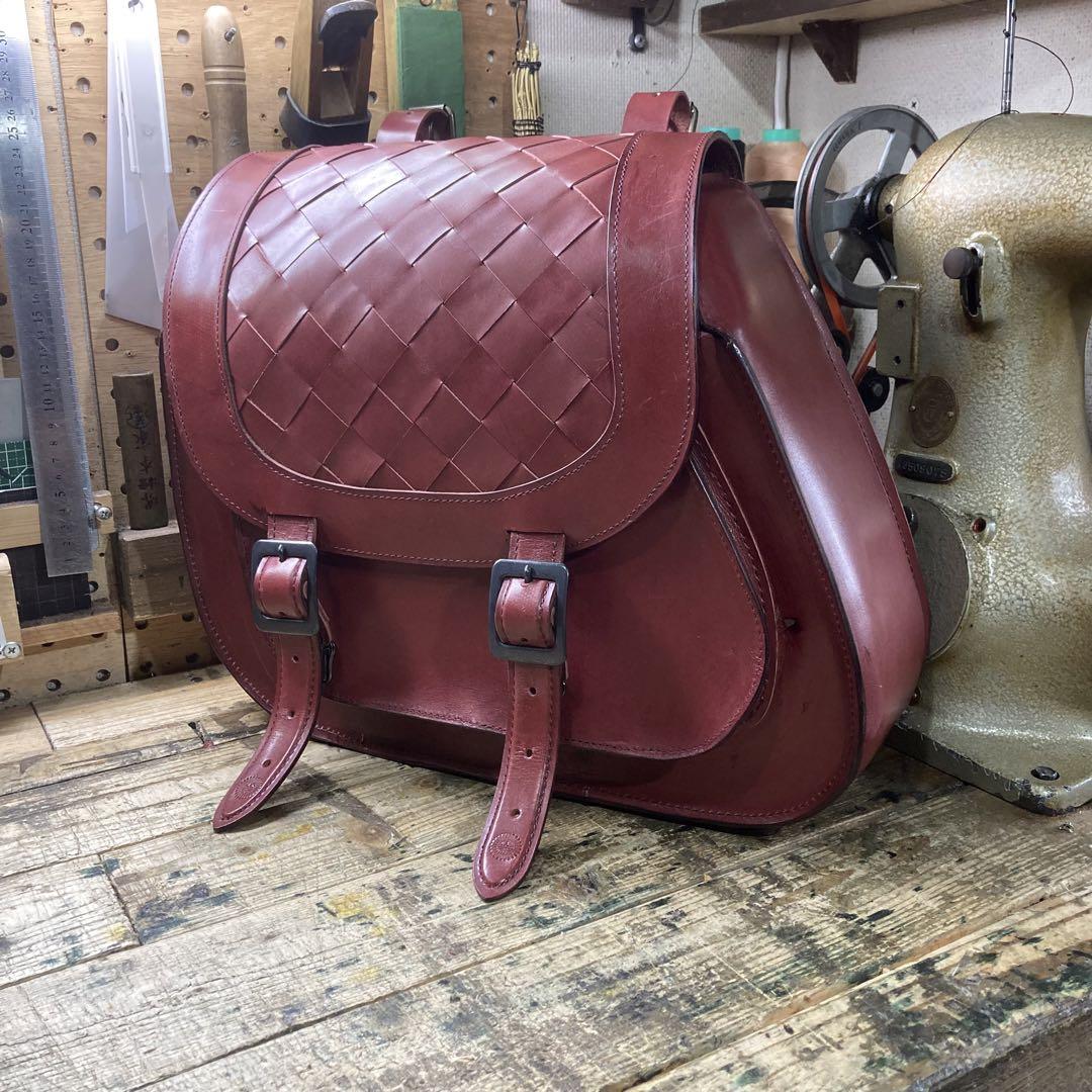 本革サドルバッグforハーレーアメリカンストリートバイカーズ