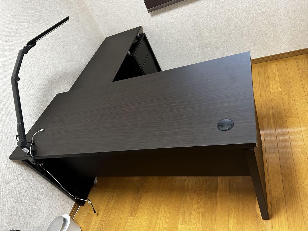 ニトリ L字 システム デスク キャネーラ 140 DBR ダークブラウン 机 ニトリ システムデスク キャネーラ140 DBRダークブラウン