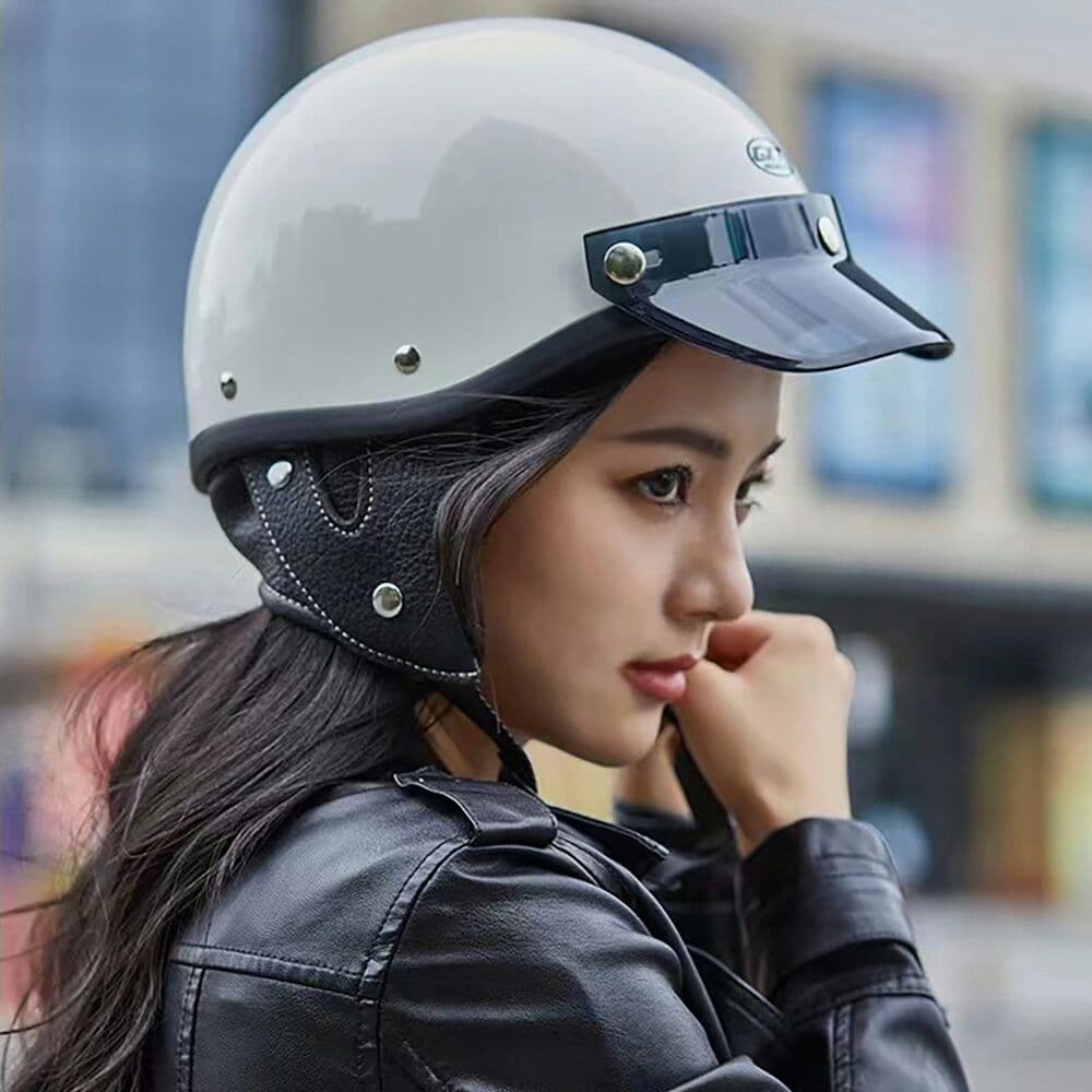 ハーフヘルメット レトロハーレー バイク用 サイズM-XXL 、セメント