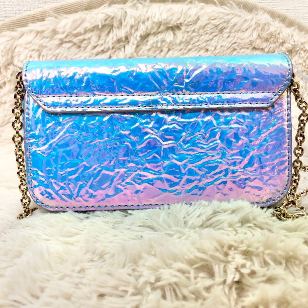 最終値下げ‼️FURLAロゴチェーン ボディバッグ ライトブルー