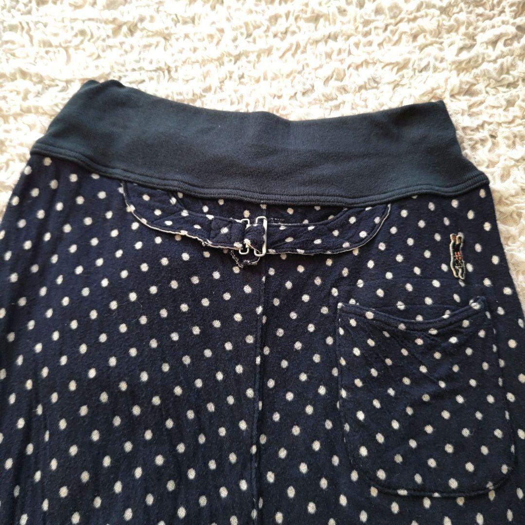 KAPITAL　コットンリネン　サルエルパンツ　ひざ丈　ドット柄　ネイビー×白 KAPITAL コットンリネン サルエルパンツ ひざ丈 ドット柄
