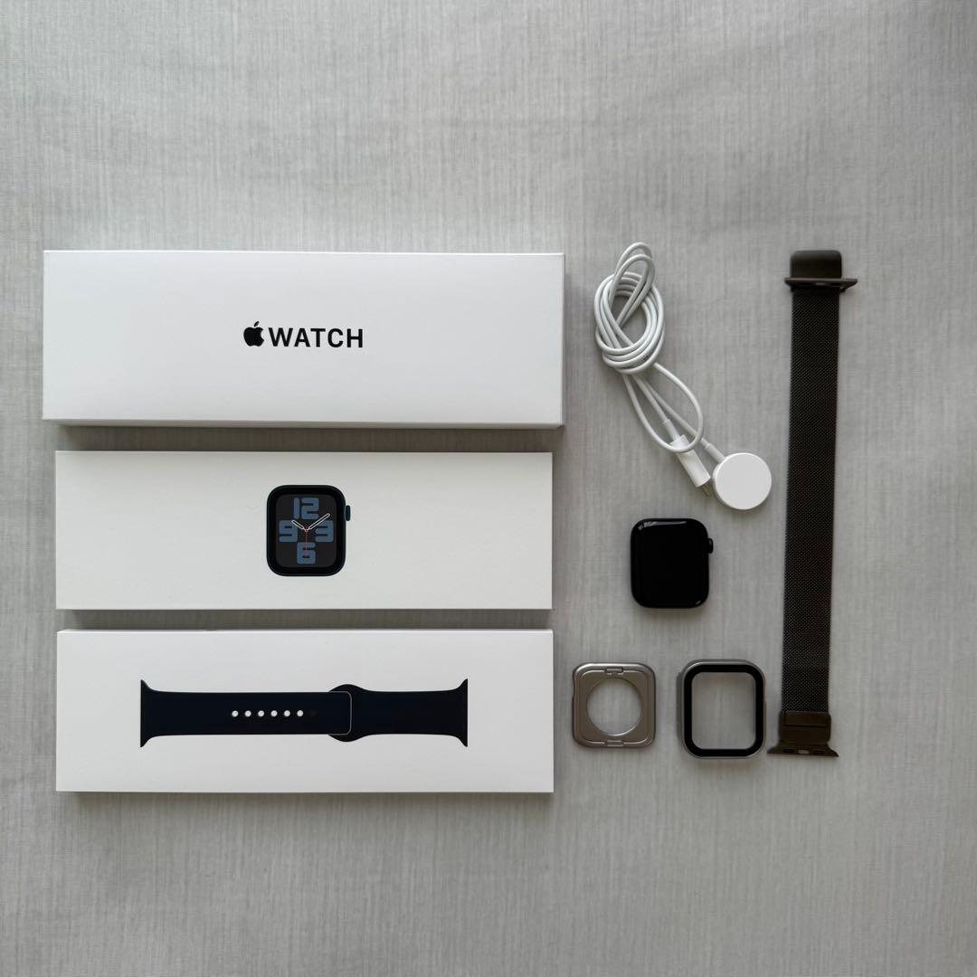 Apple Watch se ブラック 本体 44㎜ 充電器 ケース付き
