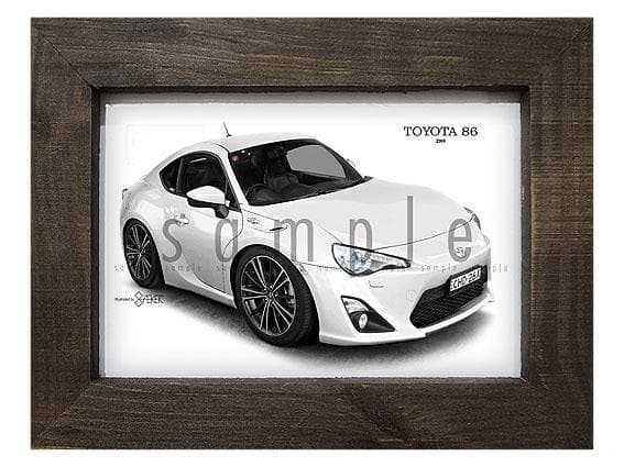 メルカリ カーイラスト053 トヨタ 86 A Zn6 ハチロク 旧車