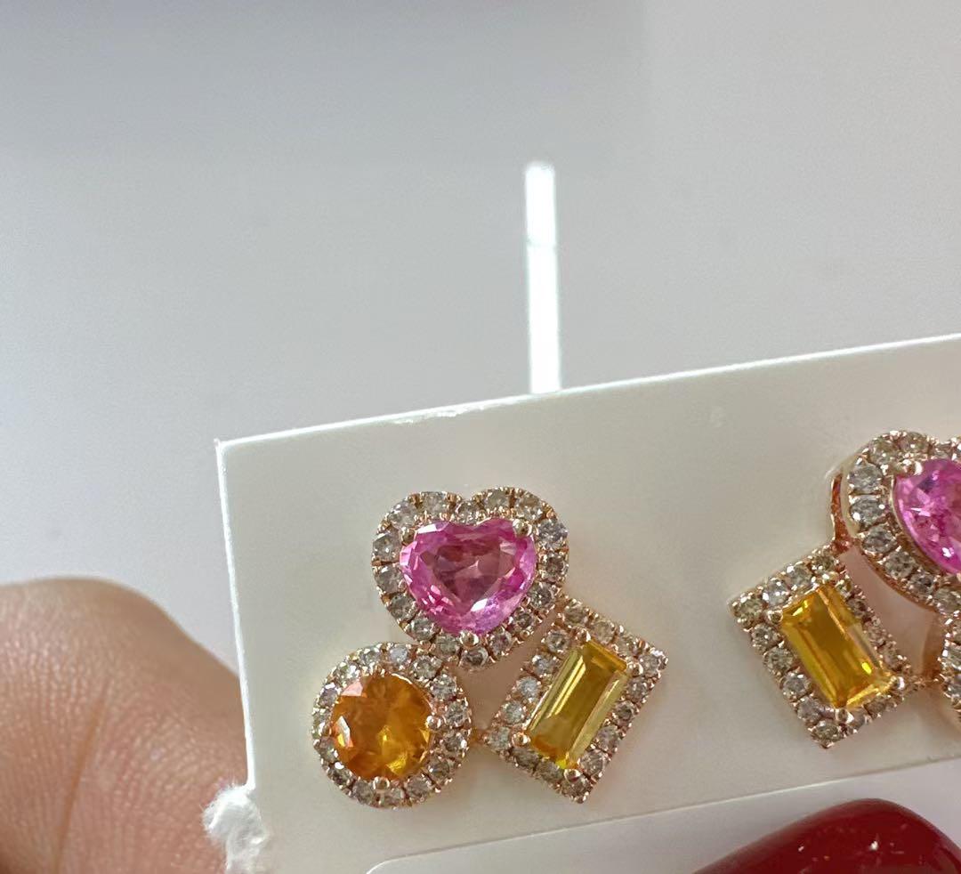 サファイアダイヤモンドピアス k18