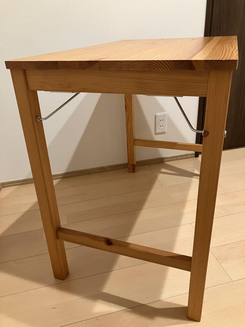 無印良品　パイン材テーブル　折りたたみ式 幅８０×奥行５０×高さ７０ｃｍ