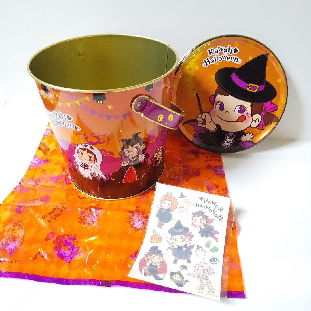 不二家☆2016年ハロウィンパーティバケツ缶&SHOP袋☆不二家