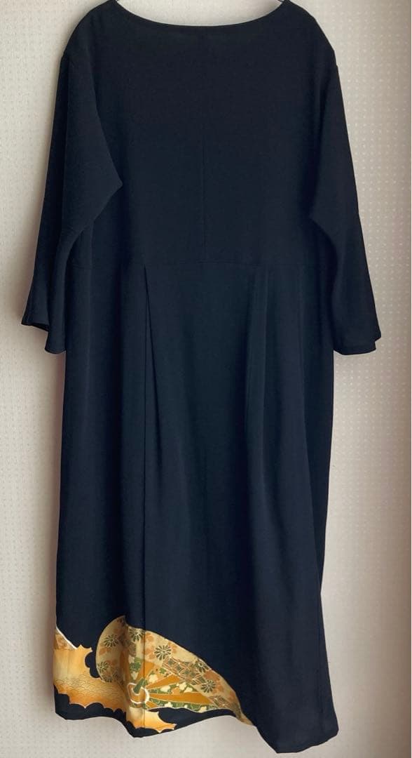 黒留袖　着物　リメイク　ワンピース　羽織り　和装　kimono 昭和　和風