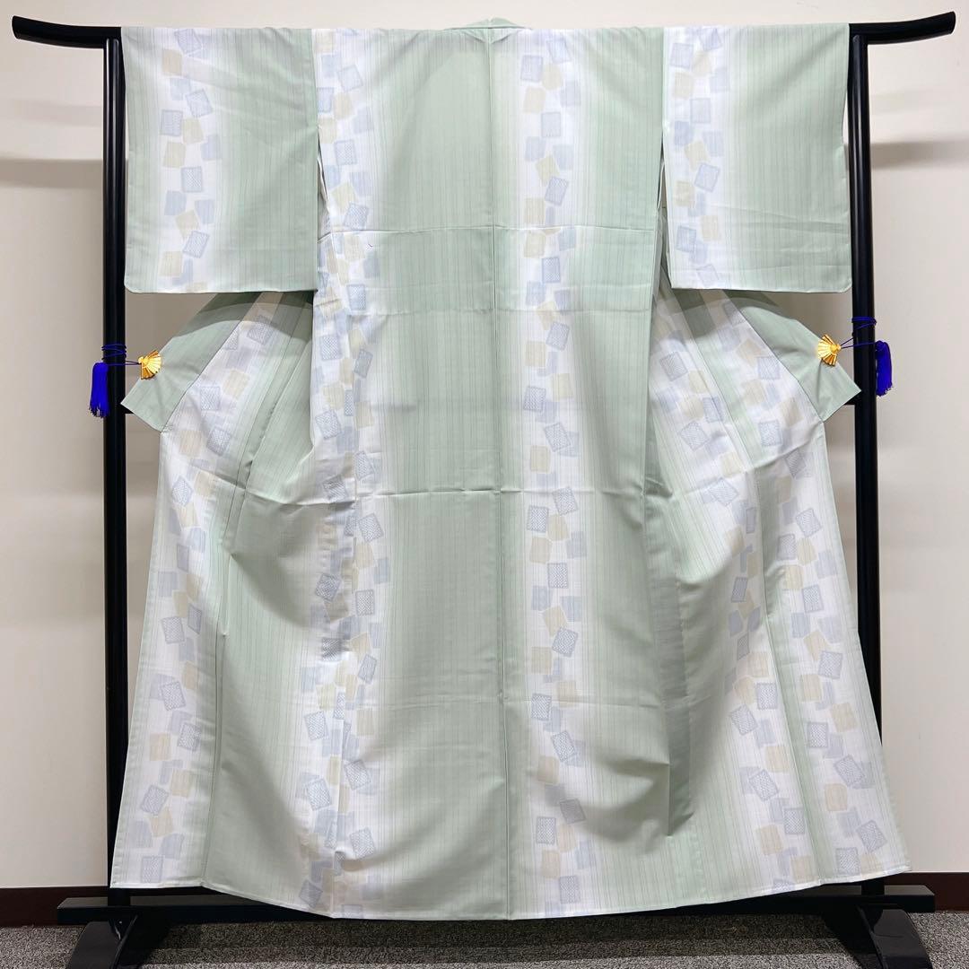 夏着物 ぼかしの縦縞模様 洗える着物 小紋 超人気 3640円引き www