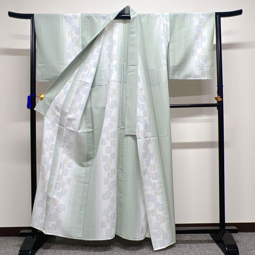 夏着物 ぼかしの縦縞模様 洗える着物 小紋 超人気 3640円引き www