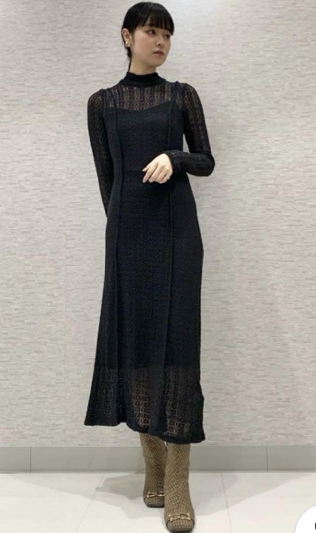 LILY BROWN バックシャンストレッチレースOP ワンピース