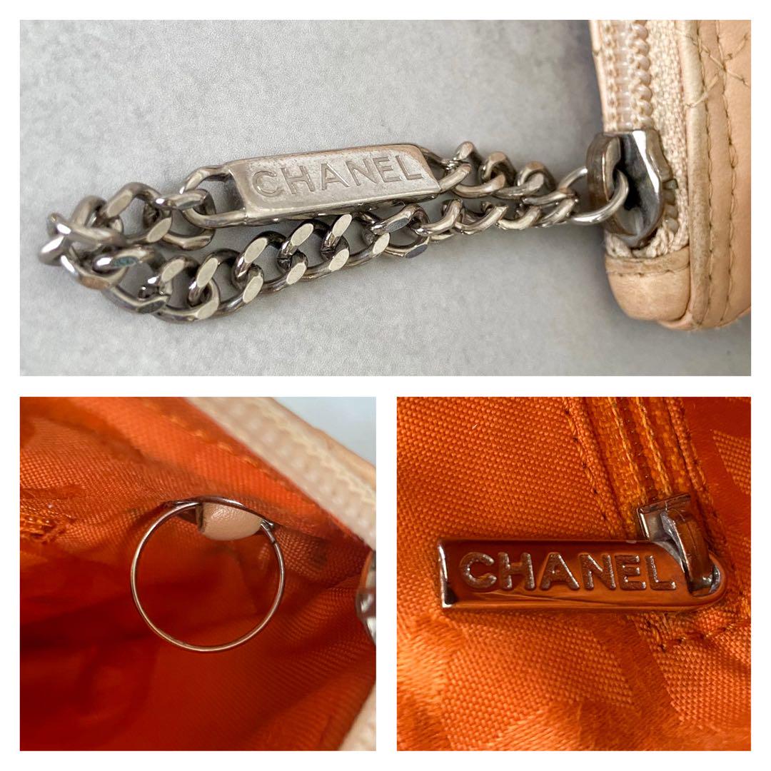 CHANEL シャネル カンボンライン ショルダーバッグ ラムスキン ベージュ