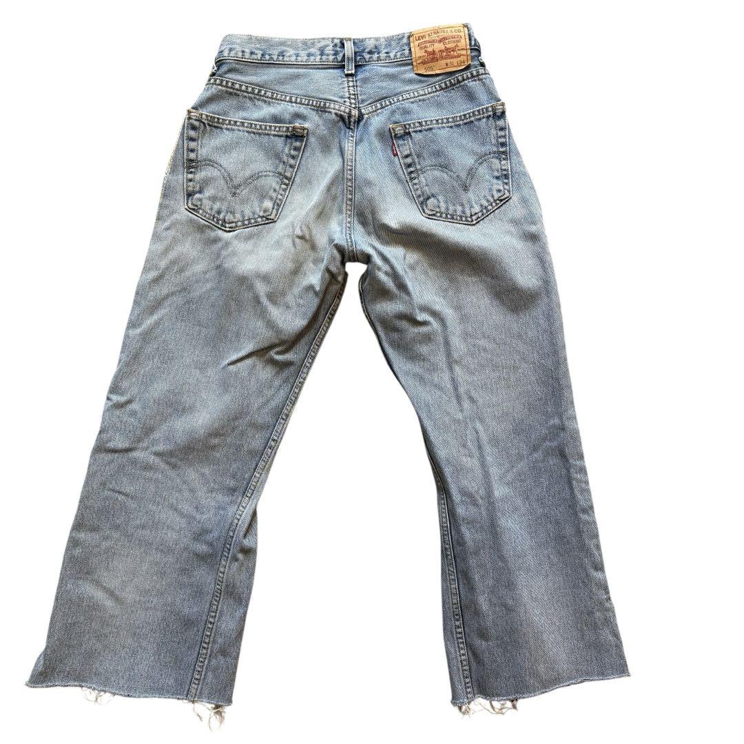 levi's505 panama boy★w31 リメイクデニムパンツ　フレア levi's505 panama boy☆w31 リメイクデニムパンツ フレア