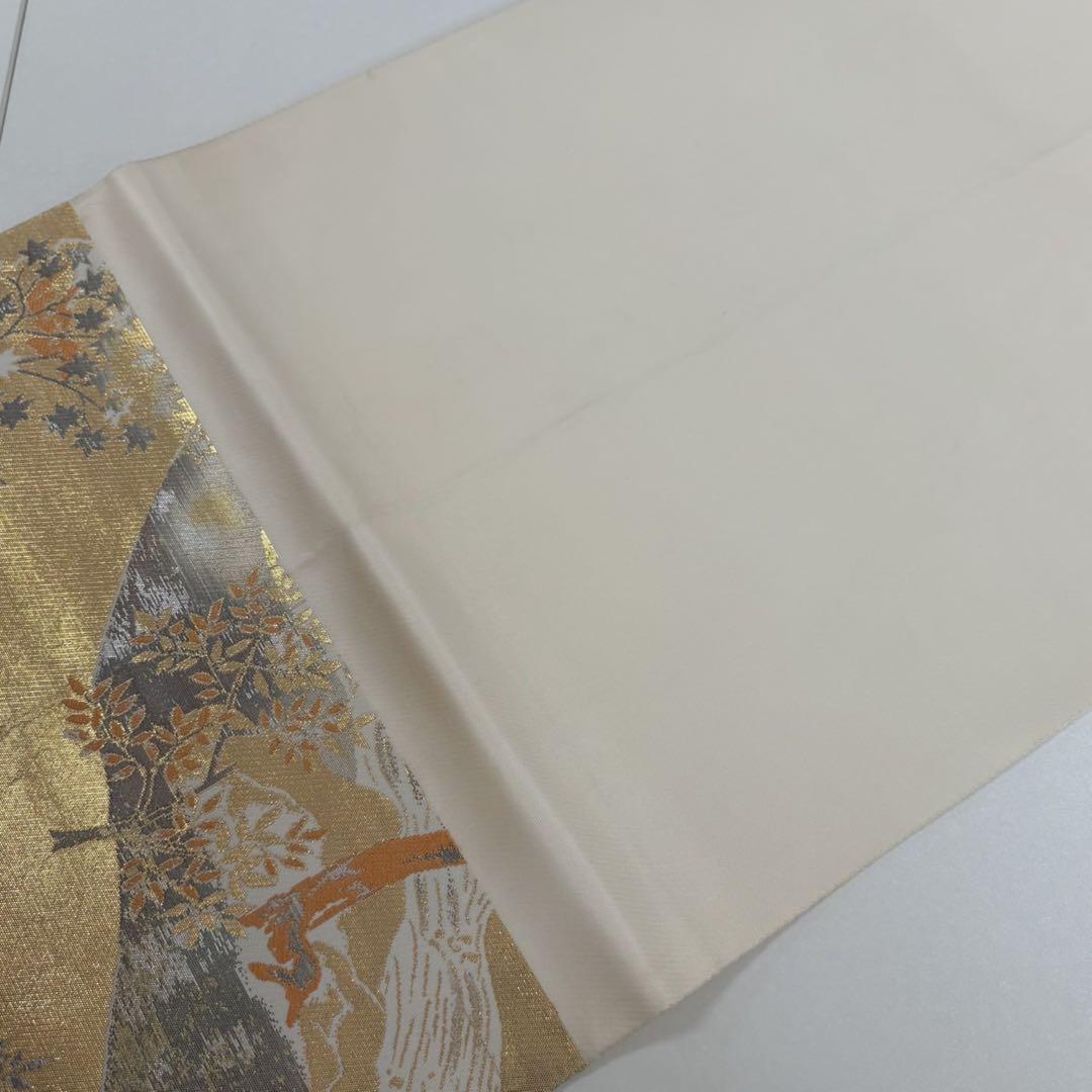袋帯 金彩織柄 上品な加工 正絹 AO-3039