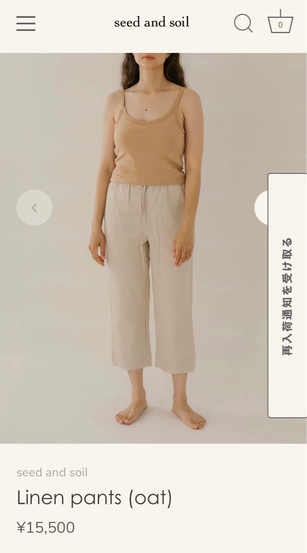 いラインアップ seed and soil リネンパンツ パンツ