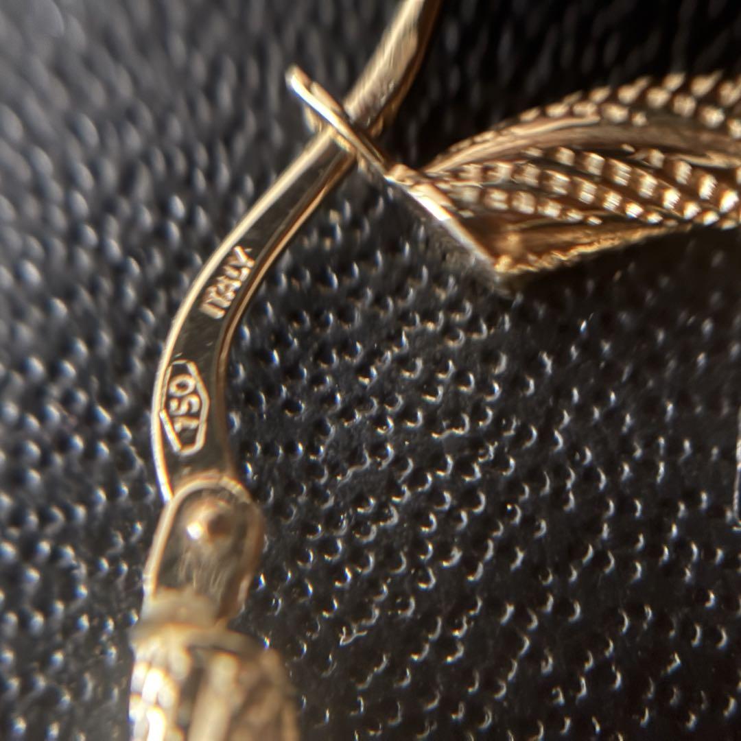 大人女性の 18K ピアス フープ ねじり ITALY アクセサリー