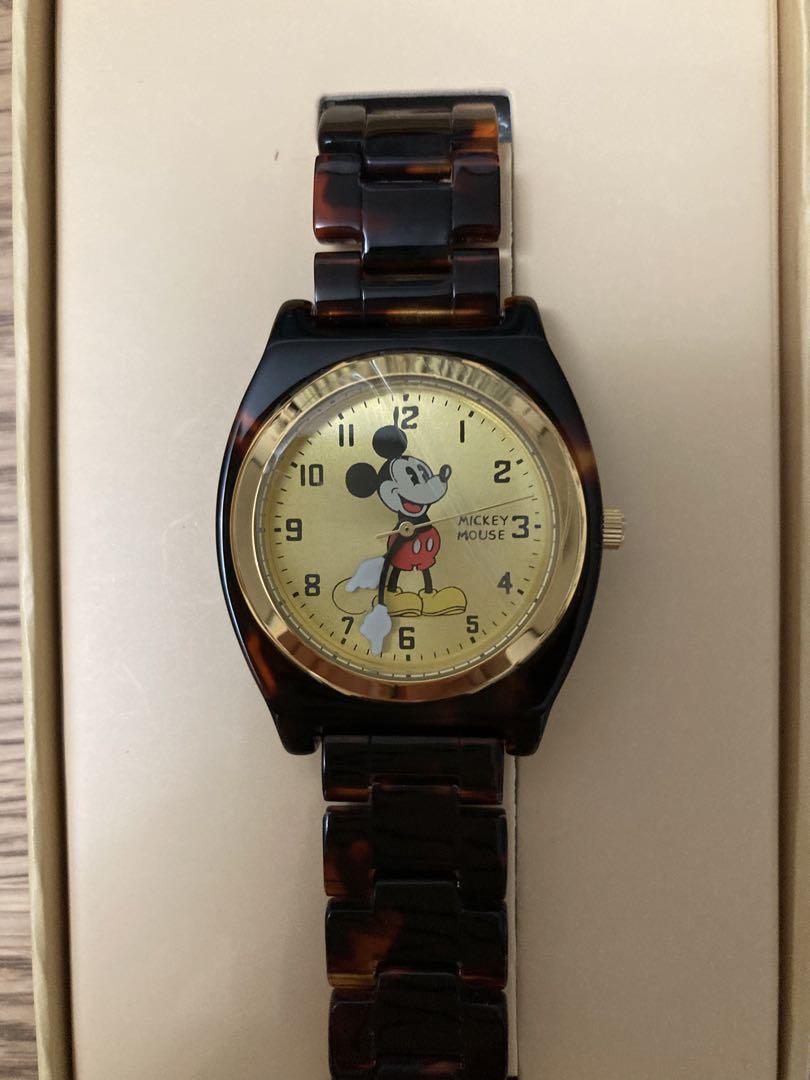 【Disney】べっ甲柄 ミッキー ウォッチ Mickey 腕時計