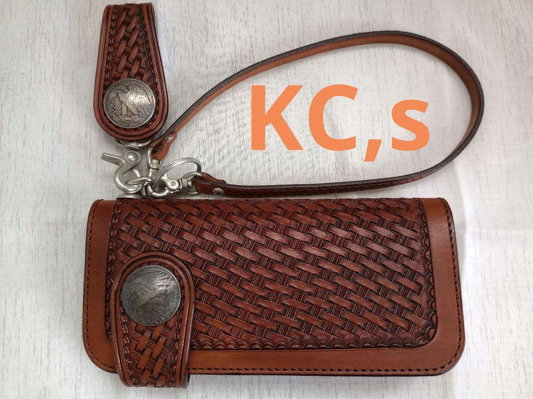 【状態良好】ケーシーズ　長財布　メンズ　茶色　ギフト　ウォレット　KC,s