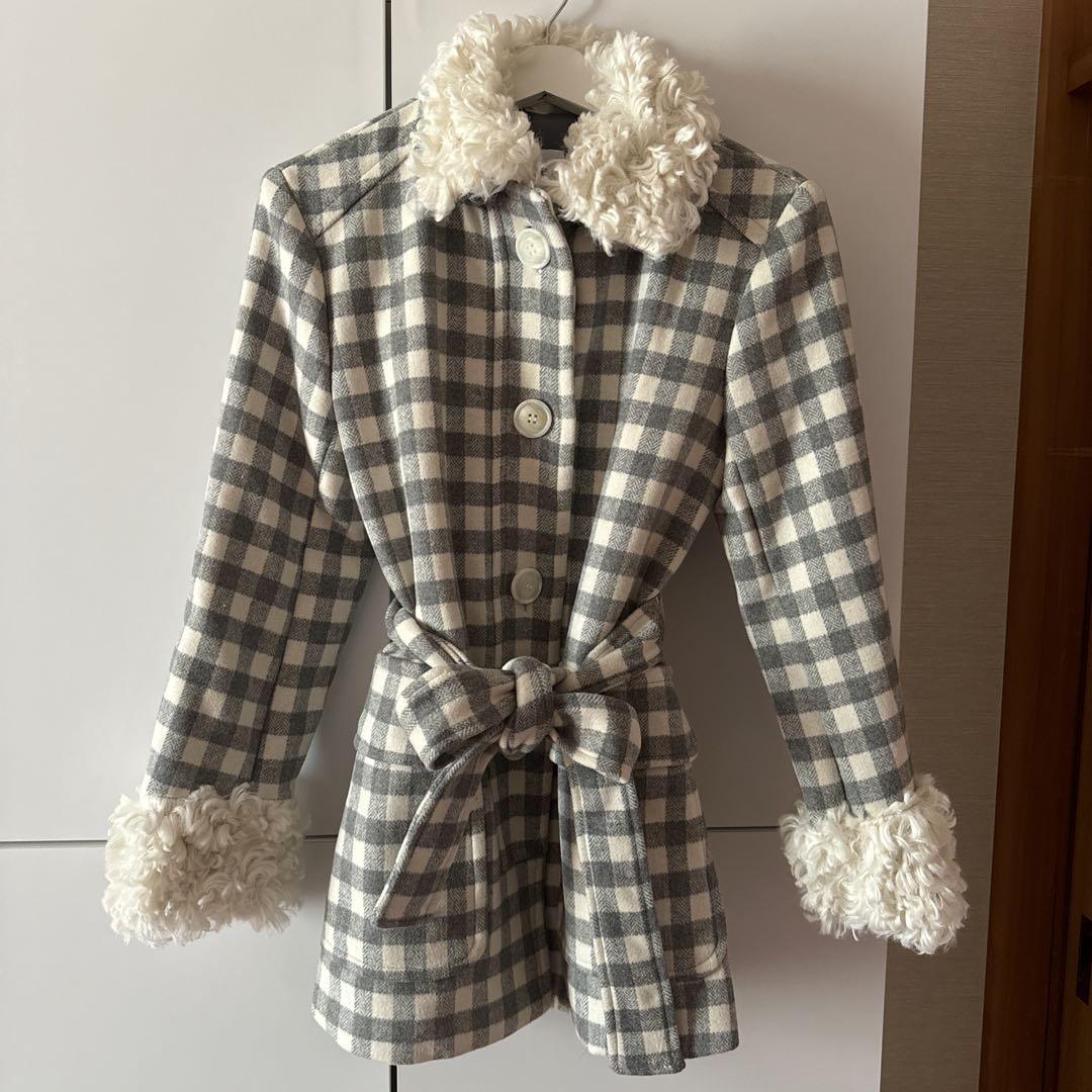 poodle fur coat pink check | épine