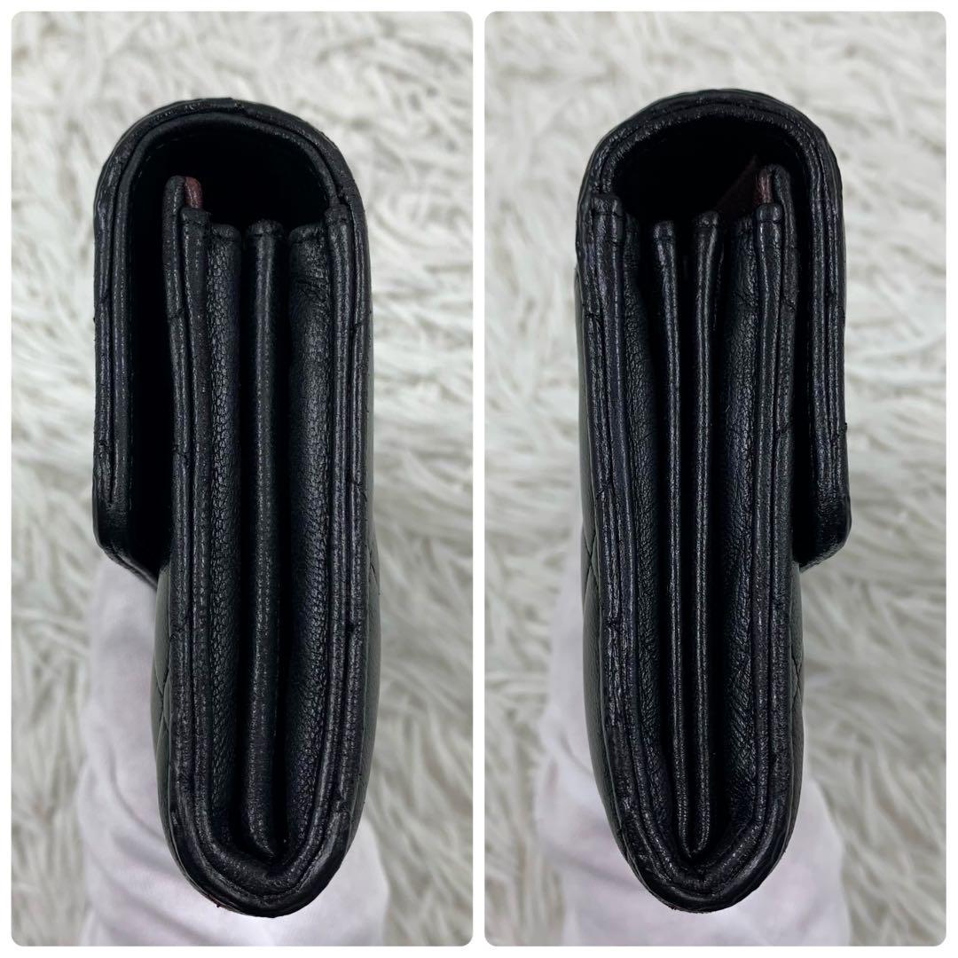 【✨美品✨】シャネル マトラッセ ラムスキン フラップ 長財布 ブラック