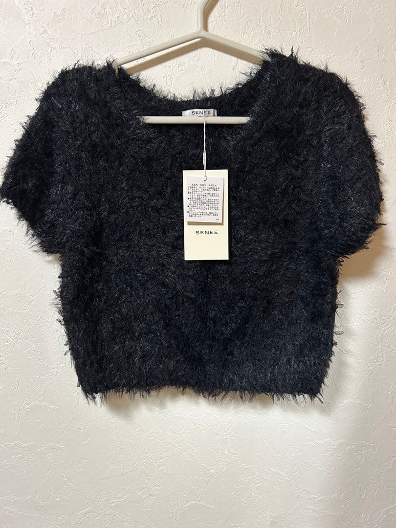 feather tulle knit T-shirt ホワイト SENEE feather tulle knit T-shirt senee