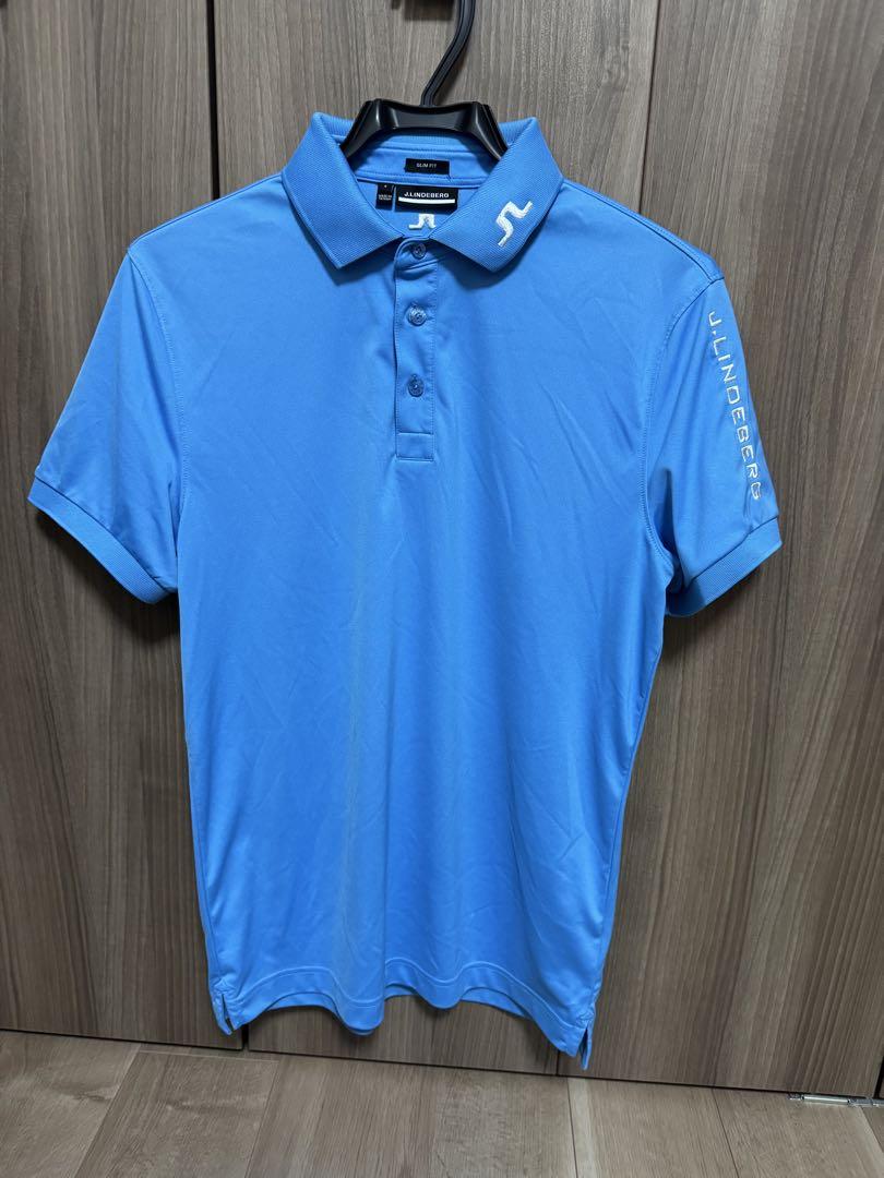 J.LINDEBERG スリムフィット ゴルフシャツ S ブルー
