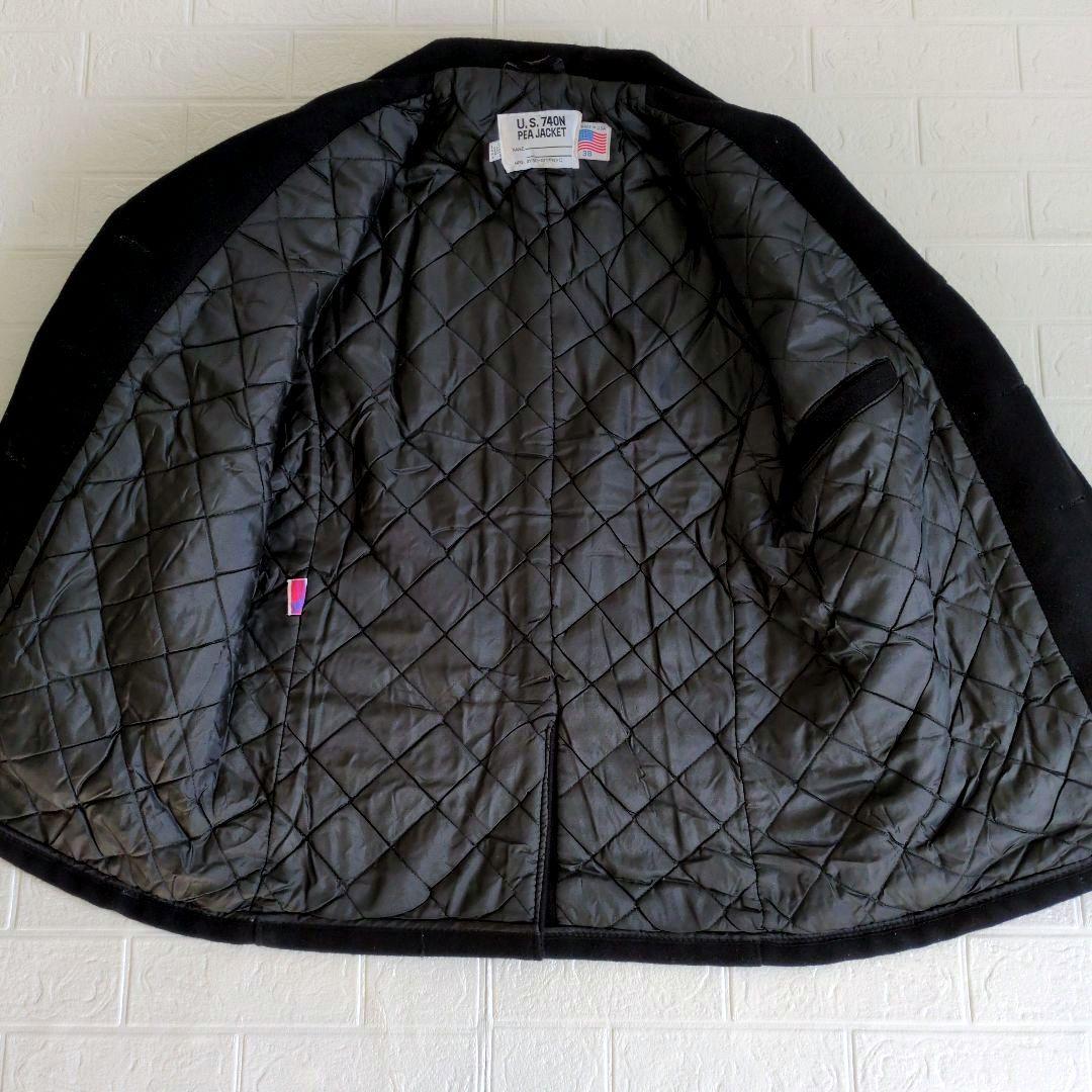 美品✨️SCHOTT ショット Pコート キルティング 肉厚 ブラック　38