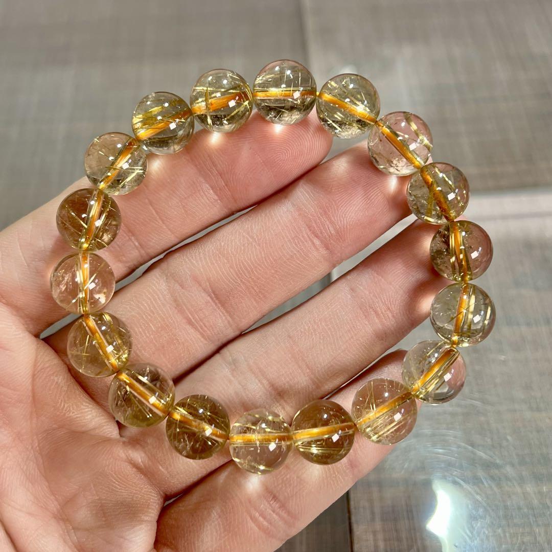 期間限定30％OFF! 無着色の針 9-8 ルチルクォーツ ゴールドルチルブレスレット アクセサリー