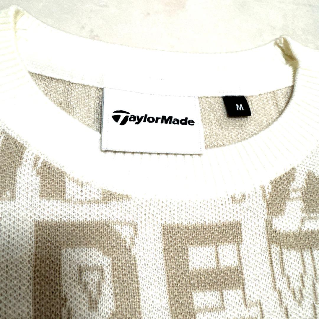 ☆【TaylorMade】 ☆テーラーメイド☆ ★ホワイトとベージュのロゴニット ☆【TaylorMade】 ☆テーラーメイド☆ ★ホワイトとベージュのロゴニット