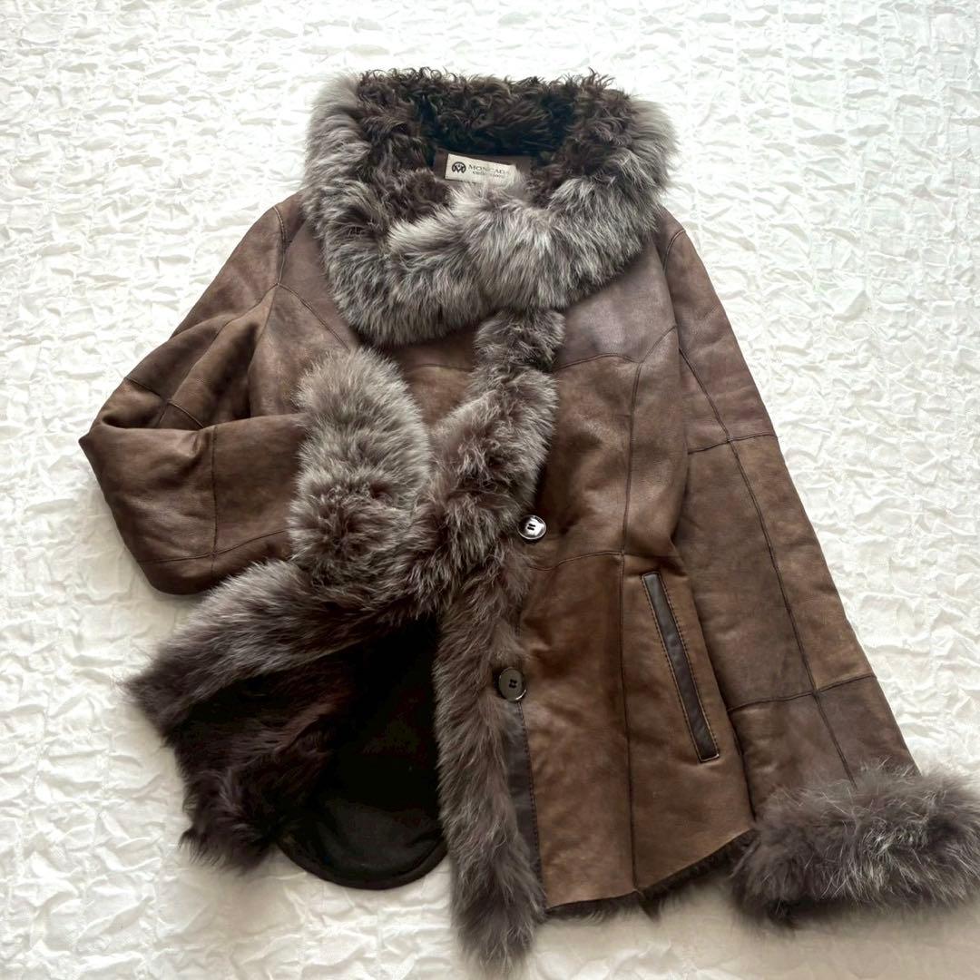 モンカーダ ムートンコート M 女優襟 フォックスファー チキャンラム フ