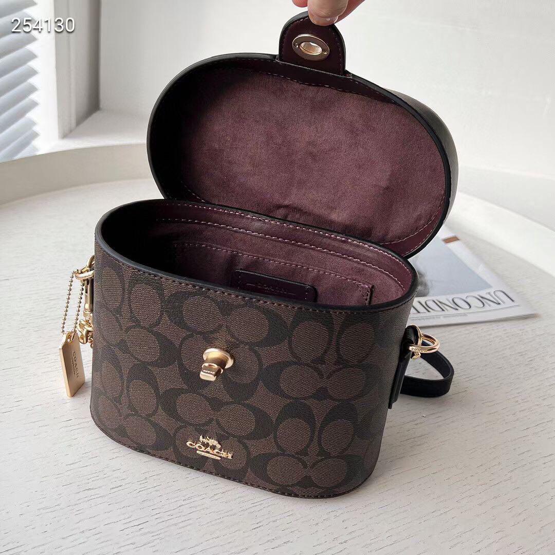 COACH 2way バニティバッグ ターンロック レザー PVC COACH 2way バニティバッグ ターンロック レザー PVC