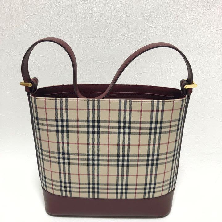 新品在庫 バーバリー Burberry トートバック ノバチェック ワインレッド 4CV5h-m33224961003 品質保証