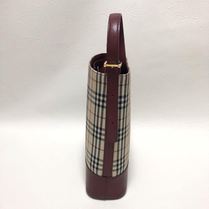 新品在庫 バーバリー Burberry トートバック ノバチェック ワインレッド 4CV5h-m33224961003 品質保証