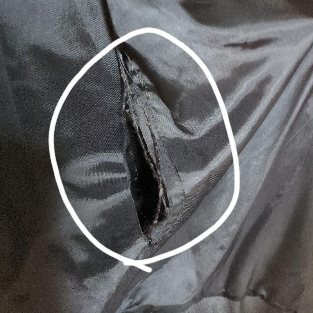 黒の刺繍入りレザー長ジャケットXL(LL)