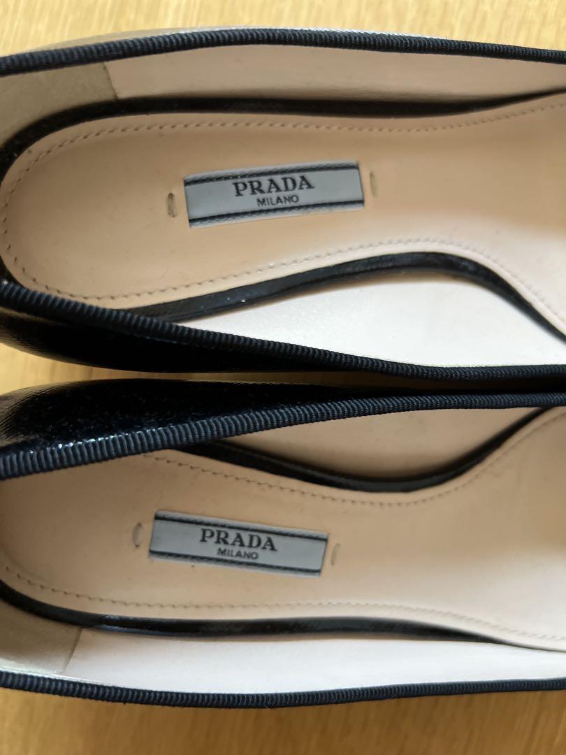 【美品】PRADA ブラック フラットシューズ