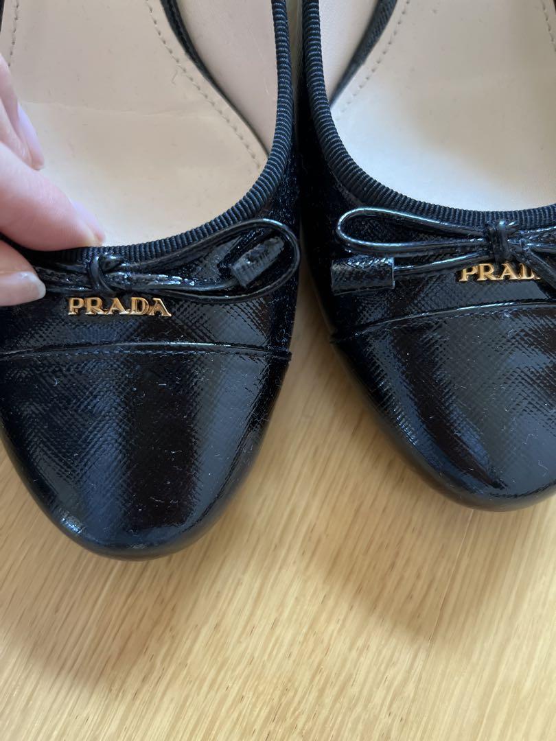 【美品】PRADA ブラック フラットシューズ