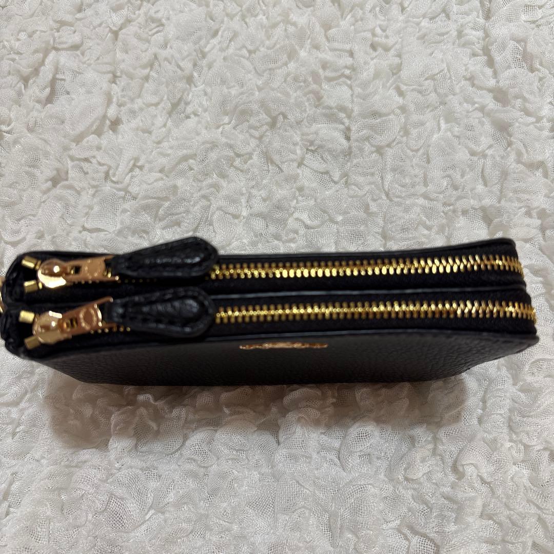 【専用】COACH ブラック ロゴポーチ ダブルジッパー COACH コーチ ダブルジップ ポーチ レザー ブラック - メルカリ