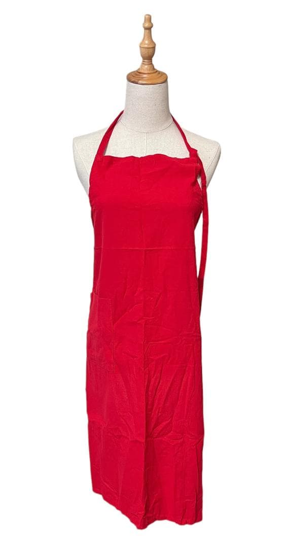 綿麻　エプロン　リネン シンプル　おしゃれ カフェ料理 DIY　男女　赤 綿麻 エプロン リネン シンプル おしゃれ カフェ料理 DIY 男女 赤
