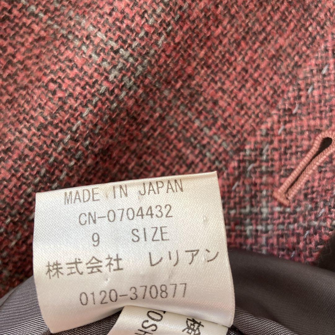 美品　Leilian　レリアン　ロロピアーナ生地　ウールパンツ　焦げ茶色 ノーカラージャケット【Leilian WHITE LABEL】|レリアン プラス