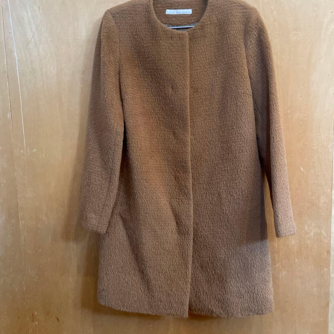 BEAUTIFUL LABOR ブラウン ロングコート アルパカコート シャギーM