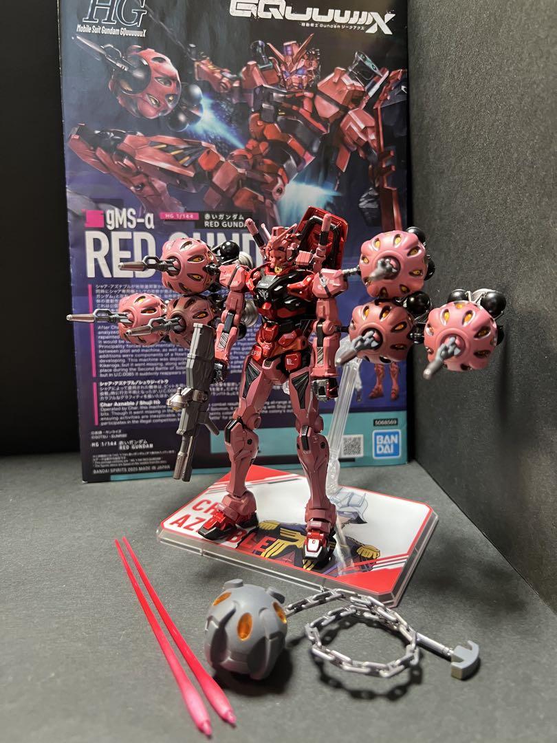 2機セット HG 赤いガンダム(ビット6基)白いガンダム全塗装 完成