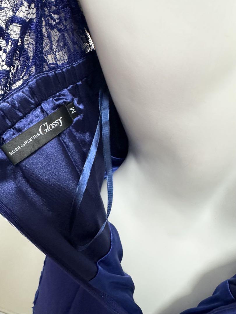 ROBE de FLEURS Glossyグロッシードレスブルーレースドレス