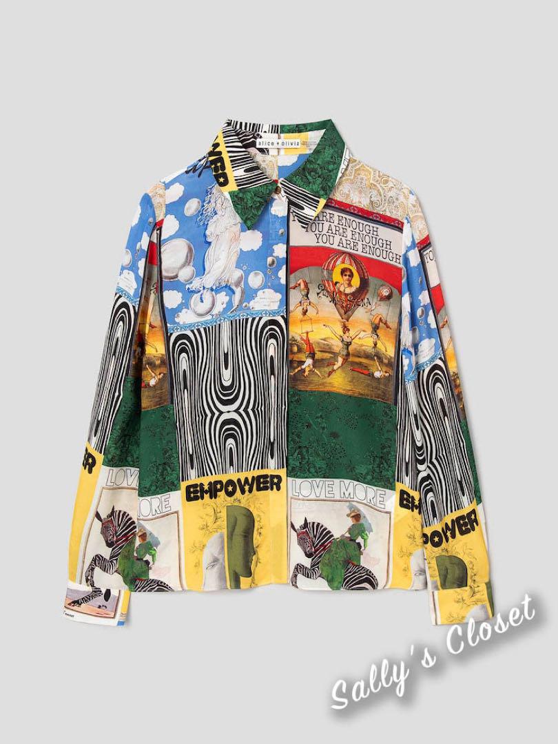 【特別セール品】 ❣️25新作 ♡ Alice+Olivia シルク長袖ブラウス 新品♡ 659 トップス