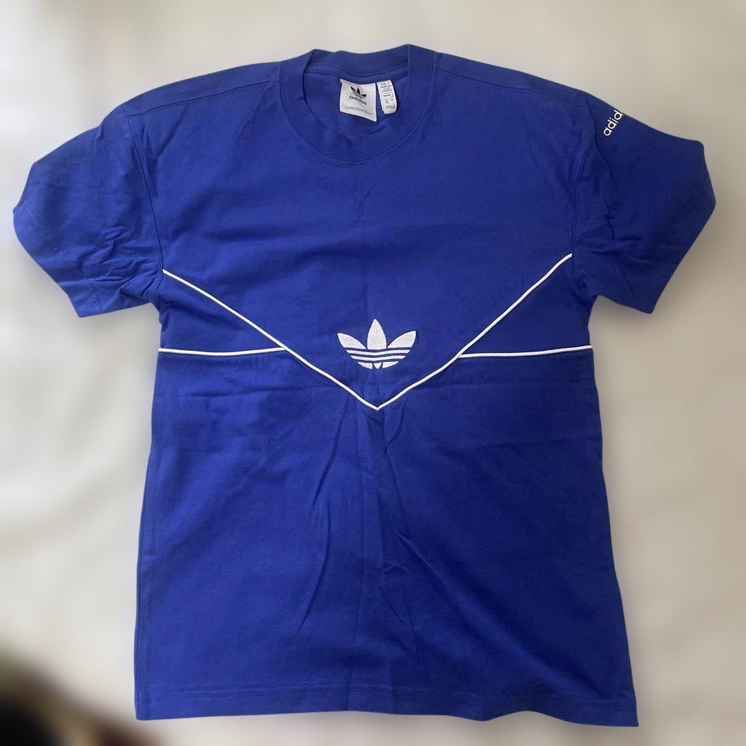 adidas ストライプ Tシャツ XS adidas ストライプ Tシャツ A/XS 青 - メルカリ