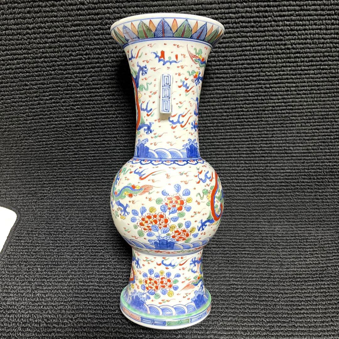 最終価格】九谷焼 大明万暦年製 花瓶 万歴写 花器 陶器 見事な創造力