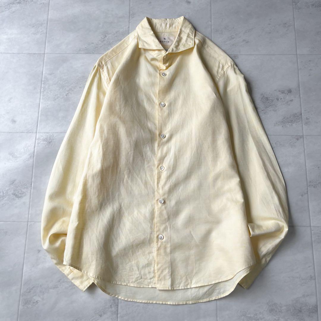 『EDIFICE』コットンリネン／カッタウェイシャツ／長袖