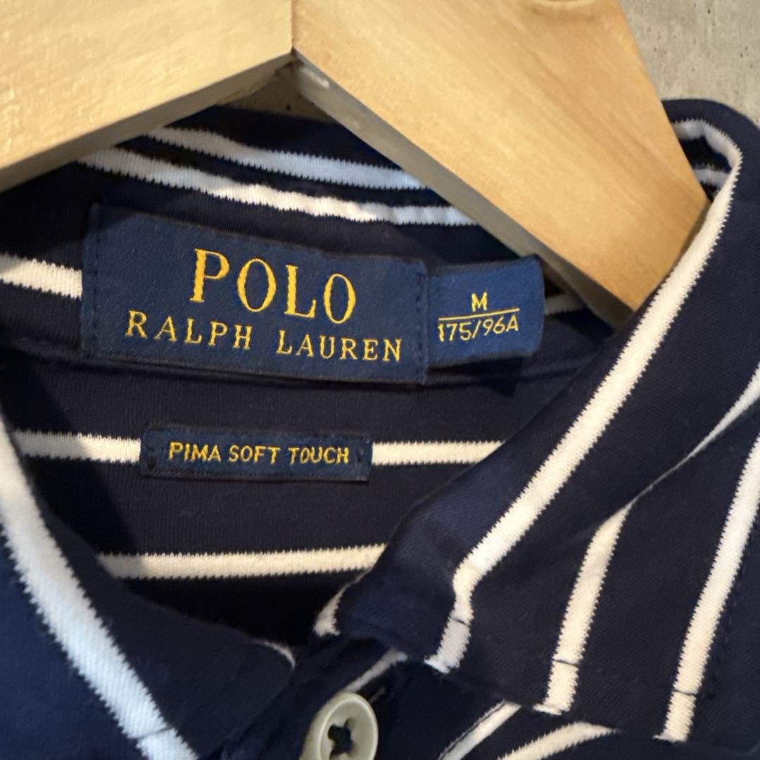【コンビニ受取対応商品】 POLO M ストライプポロシャツ LAUREN RALPH トップス